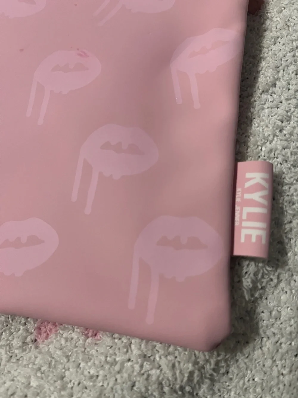 Kylie Pink Lip Print Cosmetic Pouch